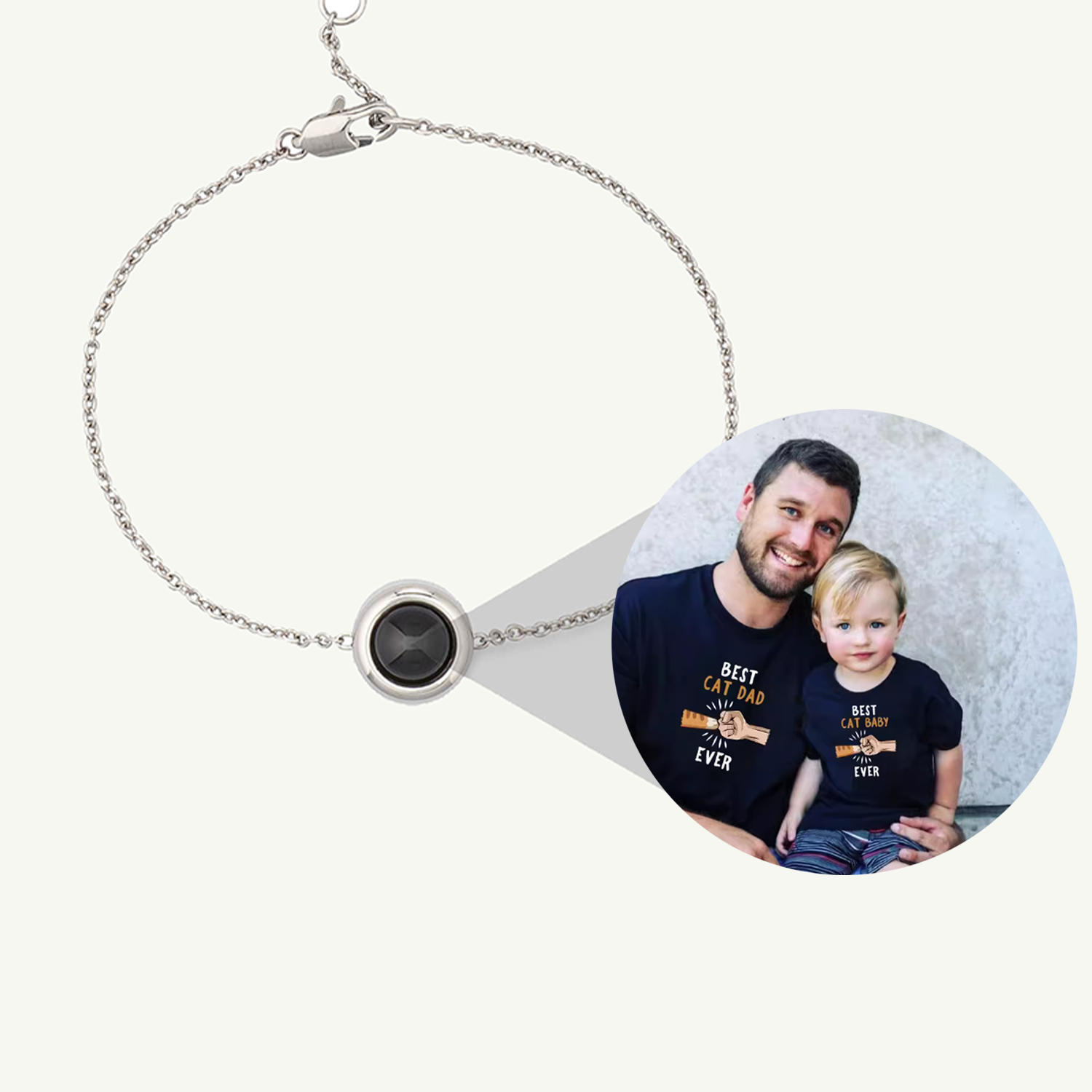 Pulsera con foto de cadena tipo cable personalizada