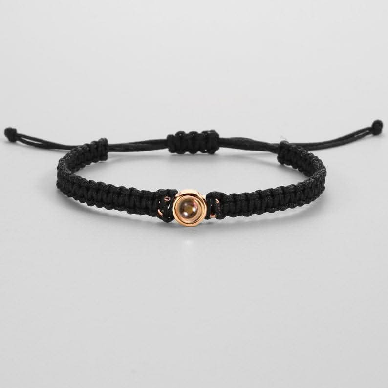 Personalized braided bracelet with photo