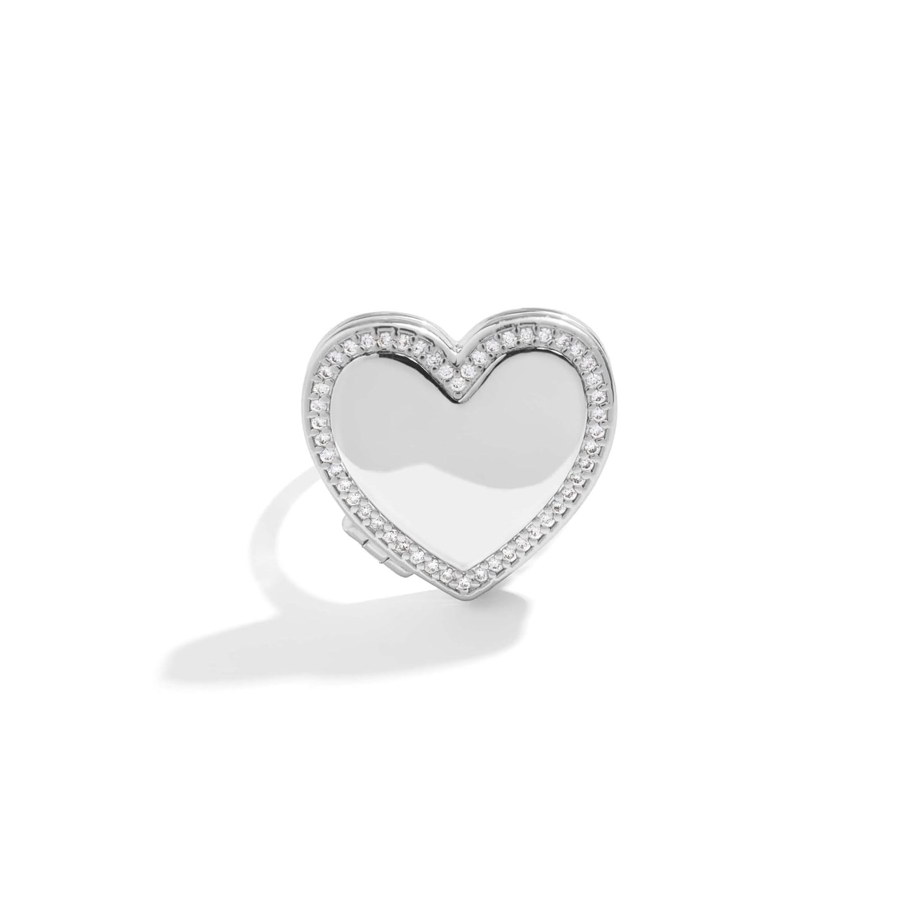 Personalized heart medallion ring