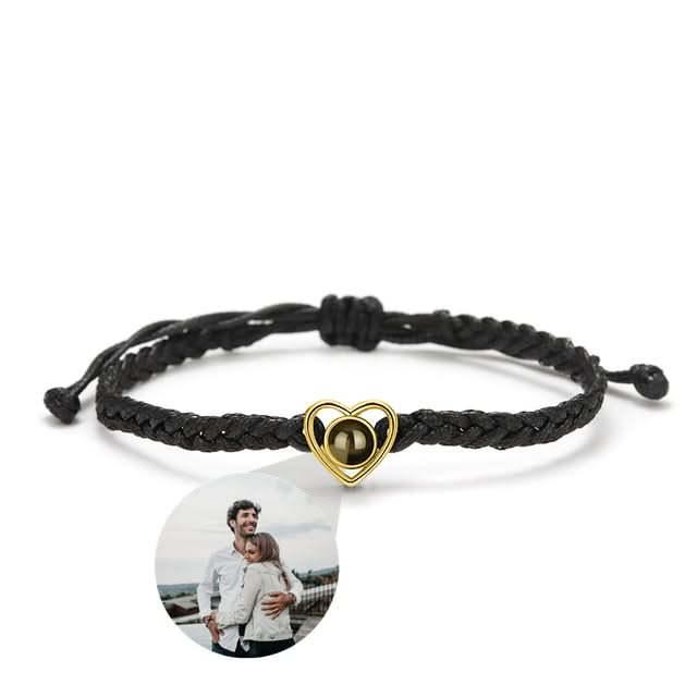 Adjustable Photo Heart Bracelet