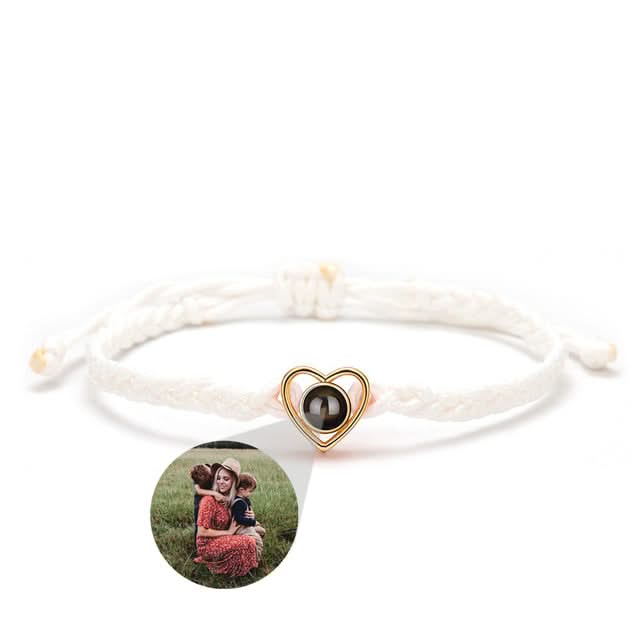 Adjustable Photo Heart Bracelet