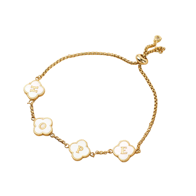 Personalized Clover Name Bracelet