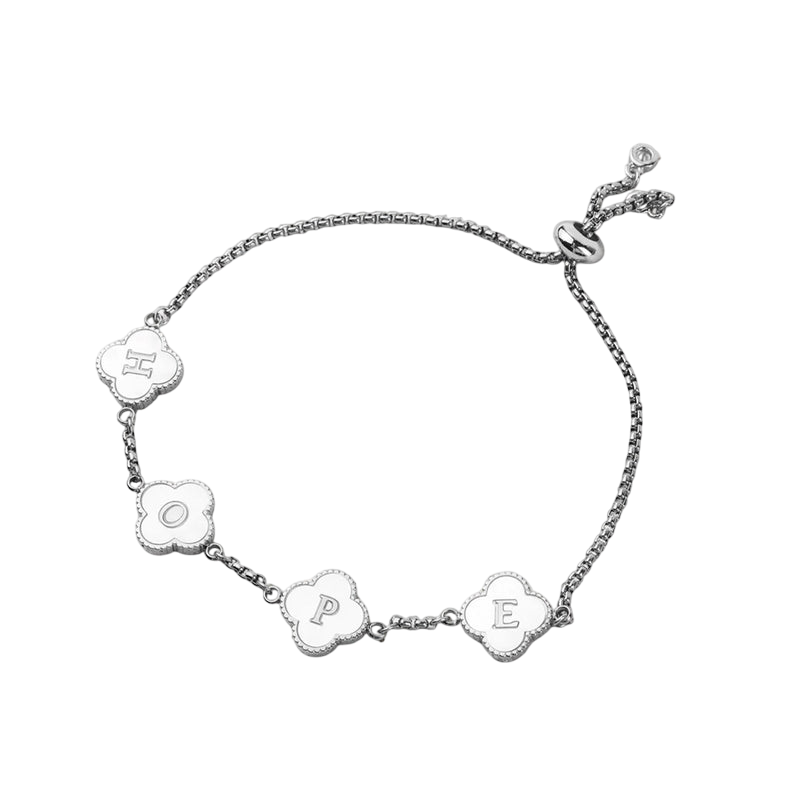 Personalized Clover Name Bracelet