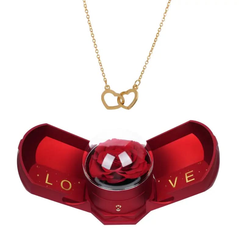 Coffret Harmonie Rose Éternelle with Collier Gravé