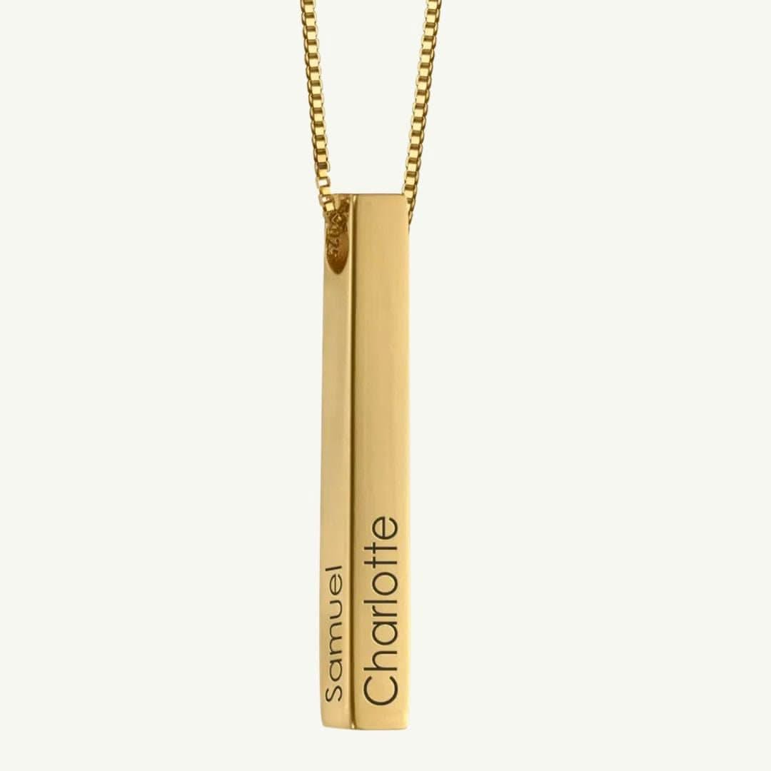 Personalized 3D Name Bar Necklace - pjulan